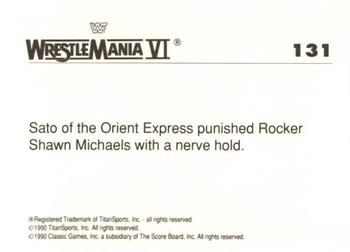 1990 Classic WWF The History of Wrestlemania #131 Sato / Shawn Michaels Back