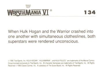 1990 Classic WWF The History of Wrestlemania #134 Hulk Hogan / Ultimate Warrior Back