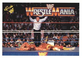 1990 Classic WWF The History of Wrestlemania #134 Hulk Hogan / Ultimate Warrior Front