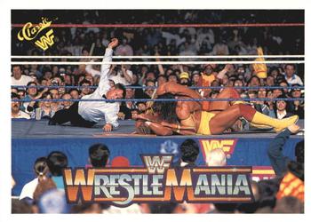 1990 Classic WWF The History of Wrestlemania #145 Hulk Hogan / Ultimate Warrior Front