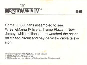 1990 Classic WWF The History of Wrestlemania #55 Trump Plaza Back