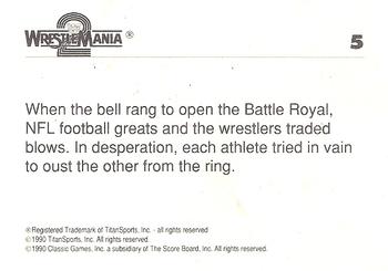 1990 Classic WWF The History of Wrestlemania #5 Wrestlemania 2 Battle Royal Back