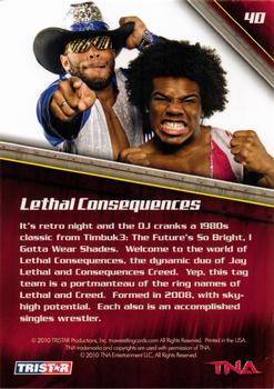 2010 TriStar TNA New Era #40 Lethal Consequences Back