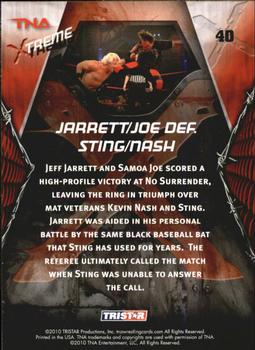 2010 TriStar TNA Xtreme #40 Jarrett/Joe def. Sting/Nash Back