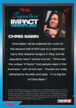 2011 TriStar Signature Impact #42 Chris Sabin Back
