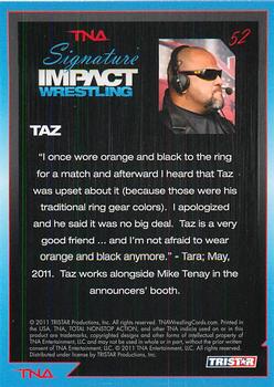 2011 TriStar Signature Impact #52 Taz Back