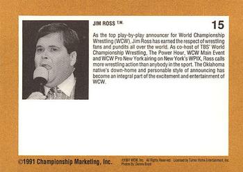 1991 Championship Marketing WCW #15 Jim Ross Back