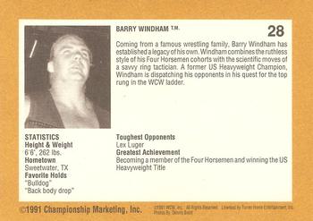1991 Championship Marketing WCW #28 Barry Windham with Arms Raised Back