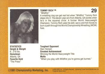 1991 Championship Marketing WCW #29 Tommy Rich Back