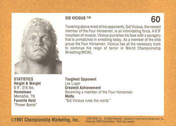 1991 Championship Marketing WCW #60 Sid Vicious Back