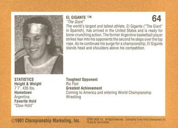 1991 Championship Marketing WCW #64 No Sid This High Back