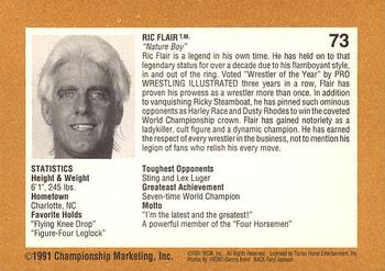 1991 Championship Marketing WCW #73 Ric Flair in Pink Robe Back
