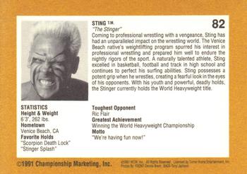 1991 Championship Marketing WCW #82 The New Champion Back