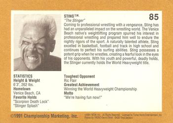 1991 Championship Marketing WCW #85 Sting is Injured Back