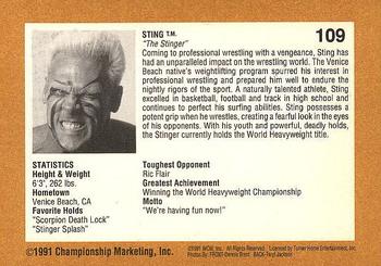 1991 Championship Marketing WCW #109 Sting in Action Back