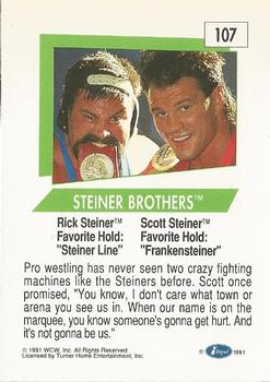 1991 Impel WCW #107 Steiner Brothers Back
