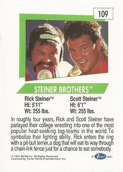 1991 Impel WCW #109 Steiner Brothers Back