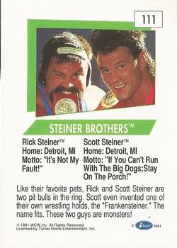 1991 Impel WCW #111 Steiner Brothers Back