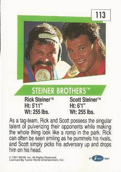 1991 Impel WCW #113 Steiner Brothers Back