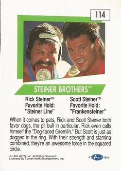 1991 Impel WCW #114 Steiner Brothers Back