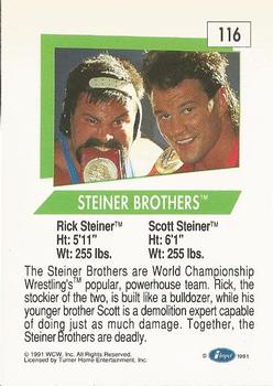 1991 Impel WCW #116 Steiner Brothers Back