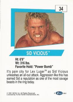 1991 Impel WCW #34 Sid Vicious Back