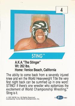 1991 Impel WCW #4 Sting Back