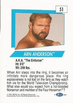 1991 Impel WCW #51 Arn Anderson Back
