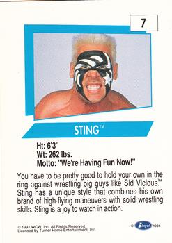1991 Impel WCW #7 Sting Back
