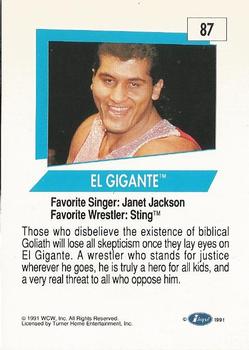 1991 Impel WCW #87 El Gigante Back