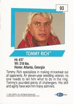 1991 Impel WCW #93 Tommy Rich Back