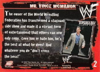1998 Comic Images WWF Superstarz #2 Mr. Vince McMahon Back
