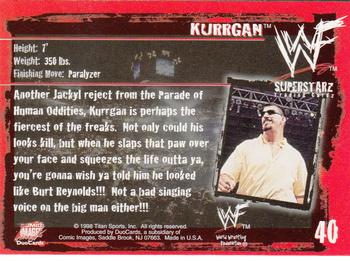 1998 Comic Images WWF Superstarz #40 Kurrgan Back