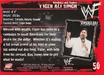 1998 Comic Images WWF Superstarz #50 Tiger Ali Singh Back
