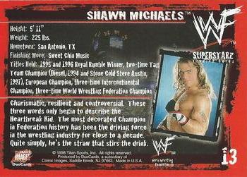 1998 Comic Images WWF Superstarz #13 Shawn Michaels Back
