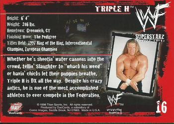 1998 Comic Images WWF Superstarz #16 Triple H Back