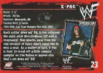 1998 Comic Images WWF Superstarz #23 X-Pac Back