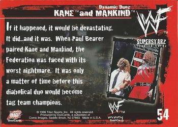 1998 Comic Images WWF Superstarz #54 Kane and Mankind Back