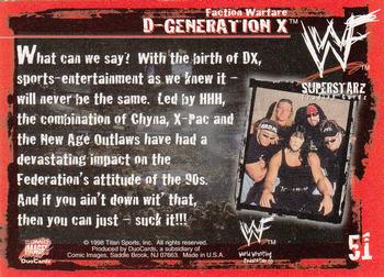1998 Comic Images WWF Superstarz #51 D-Generation X Back