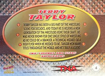 2004 Pacific TNA - Legends And Superstars Autographs #4 Terry Taylor Back