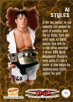 2004 Pacific TNA - Red #71 AJ Styles Back
