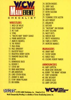 1995 Cardz WCW Main Event #100 Checklist Front