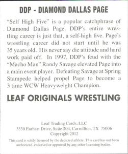 2012 Leaf Originals #DDP Diamond Dallas Page Back