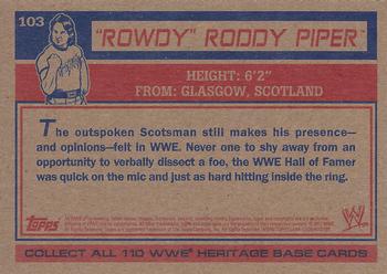 2012 Topps Heritage WWE #103 Rowdy Roddy Piper Back