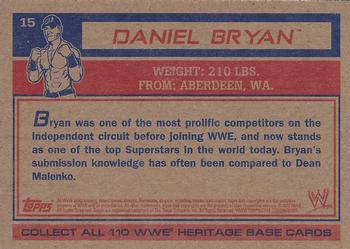 2012 Topps Heritage WWE #15 Daniel Bryan Back