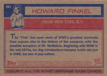 2012 Topps Heritage WWE #80 Howard Finkel Back