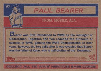 2012 Topps Heritage WWE #97 Paul Bearer Back