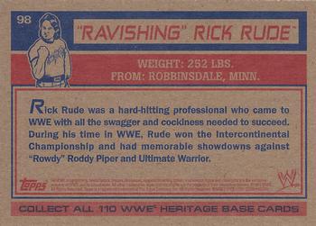 2012 Topps Heritage WWE #98 Ravishing Rick Rude Back