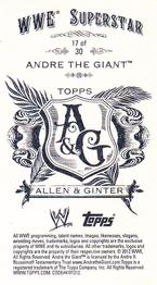 2012 Topps Heritage WWE - Allen & Ginter #17 Andre The Giant Back