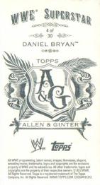 2012 Topps Heritage WWE - Allen & Ginter #4 Daniel Bryan Back